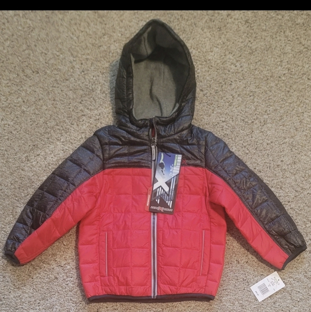 ZEROXPOSUR BOYS HOODED ZIPPERED JACKET MEDIUMWEIGHT 5/6 M NWT MSRP $60 RED NEW